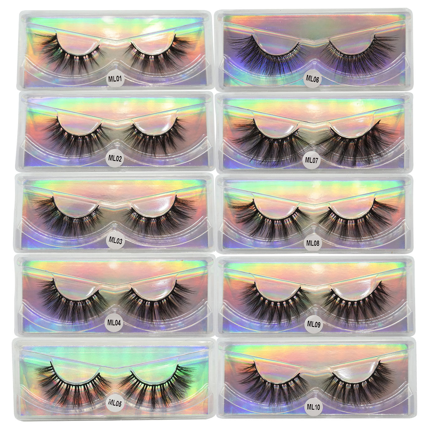 1-10 Natural Fluffy Dramatic Wispy Mink Eyelashes Pack