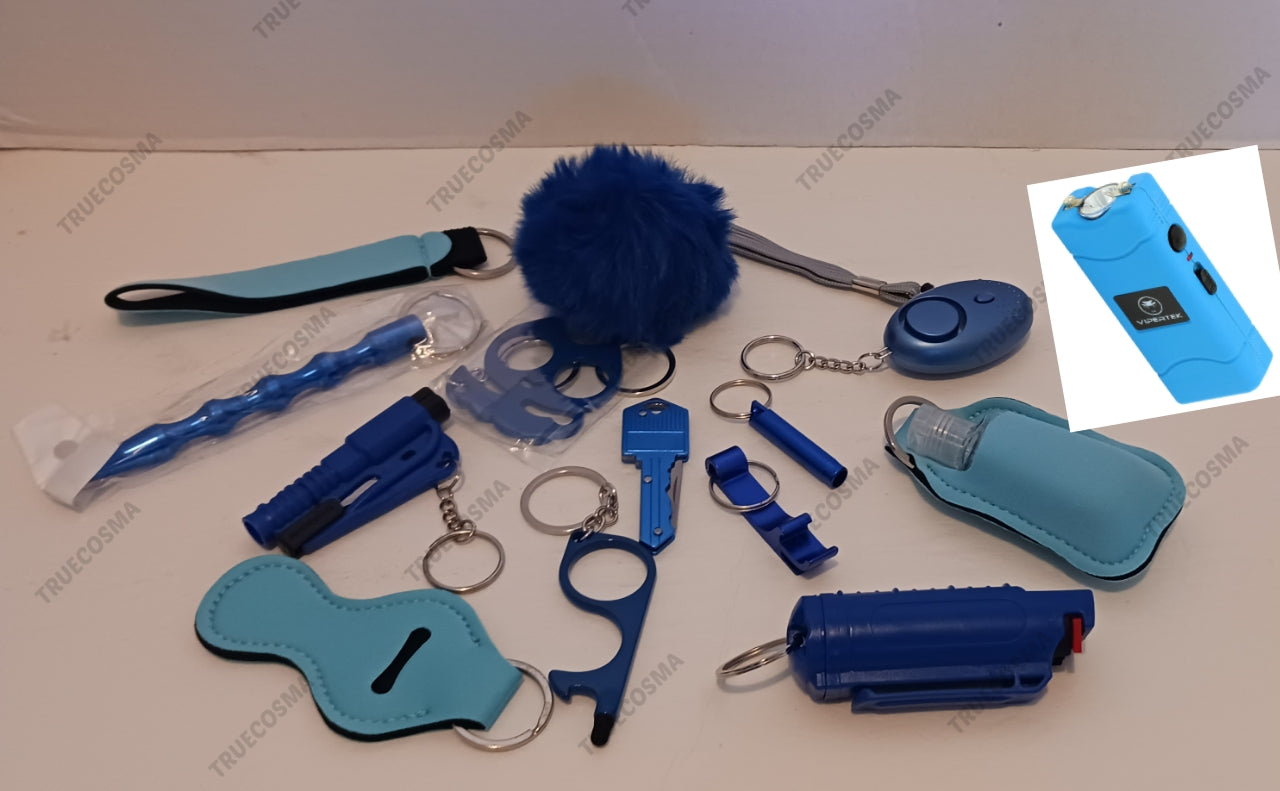 14pcs Blue Self Defense Keyknife Set