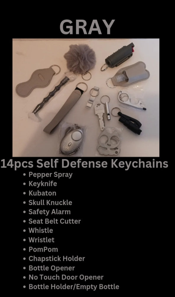 14pcs Gray Self Defense Keyknife Set