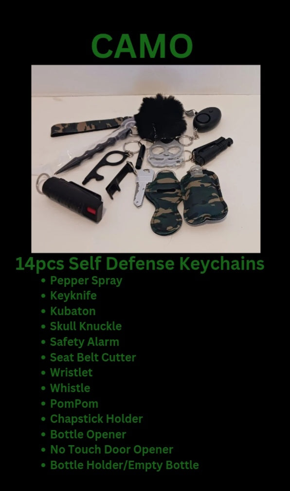 14pcs Camo Self Defense Keyknife Set